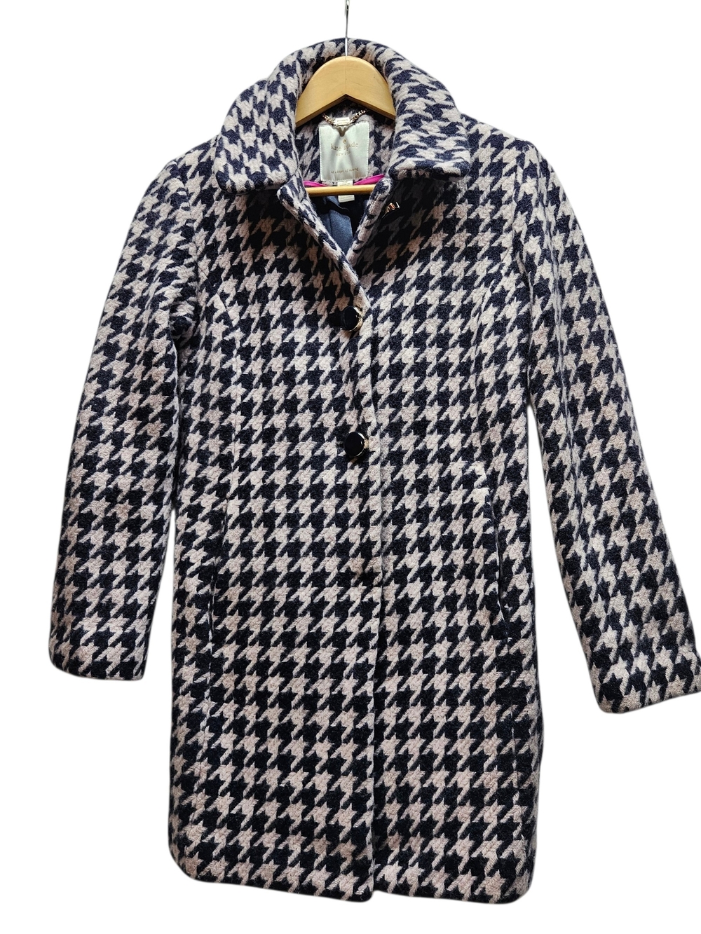 Katespade Houndstooth Wool-Blend Coat